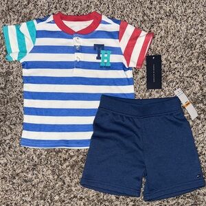 Tommy Hilfiger Kids' Blue and Red Striped Set